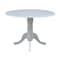 International Concepts Round 42 in Round Dual Drop Leaf Pedestal Table, White, 42 in W, 42 in L, 29.5 in H, Wood, White T08-42DP - alternate 6